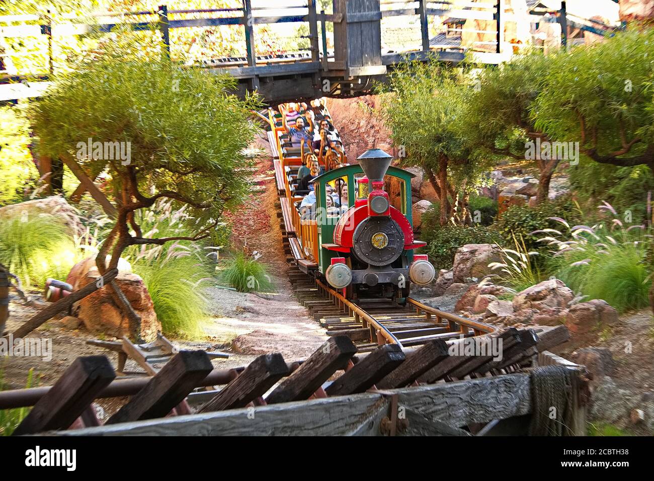 View of the Big Thunder Mountain Railroad ride at the Disneyland Park